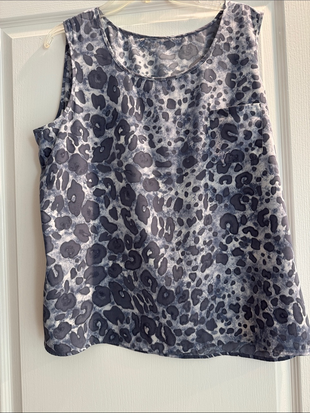 Chico's Gray and blue Leopard Print Sleeveless Camisole